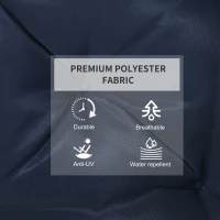 Outsunny Patio Chair Cushions Set of 2, 39" x 20" x 3" Outdoor Tufted Cushion Set with Ties for Indoor Outdoor Garden Furniture, Dark Blue(m-4)