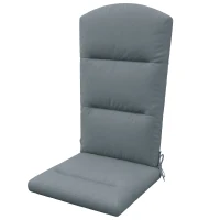 Outsunny Patio Chair Cushion for Adirondack Chairs Replacement Cushion with Back and Ties, Dark Grey(m-2)