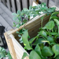 Outsunny Raised Garden Bed with Legs, Elevated Box Planter with Storage Shelf, Bed Liner for Backyard Patio, Natural Wood(m-13)