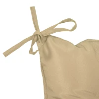 Outsunny 2-Seater Garden Bench Cushion Swing Chair Mat Replacement with Backrest, for Indoor and Outdoor, 39.4"x38.6", Khaki(m-9)