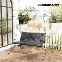 Outsunny Porch Swing Cushion Garden Bench Cushion with Backrest, Non-Slip 2-seater Soft Pad, Swing Chair Mat Replacement for Indoor and Outdoor, 39.4" x 38.6", Dark Grey(m-8)