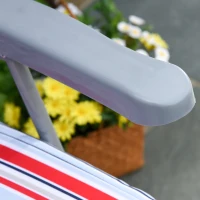 Outsunny Set of 2 Garden Sun Lounger, Outdoor Reclining Seat Cushioned Seat, Foldable Adjustable Recliner, Grey and Red(m-9)