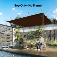 Outsunny 8' x 9.4' Retractable Pergola Canopy Replacement, Fit 7' x 10' Frame, UV30+ Pergola Cover Top Only, Coffee(m-8)