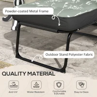 Outsunny Outdoor Lounge Chair with Padded Cushion, Folding Reclining Patio Garden Chair with Recline Back, Footrest, for Poolside, Patio, Grey(m-4)