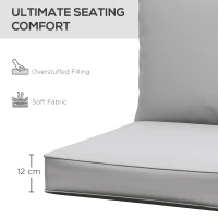 Outsunny Patio Chair Cushions, Thick Deep Seat Outdoor Seat Cushion with Back Cushion, Light Grey(m-4)