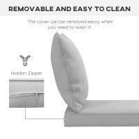 Outsunny Seat Cushion Back Pillows Replacement Set of 2, Patio Chair Cushions Set for Indoor Outdoor, Light Grey(m-7)