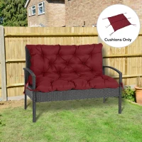 Outsunny Porch Swing Cushion Garden Bench Cushion with Backrest, Non-Slip 2-seater Soft Pad, Swing Chair Mat Replacement for Indoor and Outdoor, 39.4" x 38.6", Wine Red(m-8)