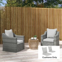 Outsunny Seat Cushion Back Pillows Replacement Set of 2, Patio Chair Cushions Set for Indoor Outdoor, Light Grey(m-8)