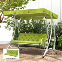 Outsunny 3-Seater Outdoor Bench Swing Chair Replacement Cushions for Patio Garden, Light Green(m-8)