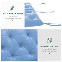 Outsunny 3-Seater Outdoor Bench Swing Chair Replacement Cushions for Patio Garden, Light Blue(m-6)