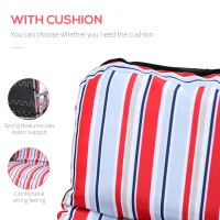 Outsunny Set of 2 Garden Sun Lounger, Outdoor Reclining Seat Cushioned Seat, Foldable Adjustable Recliner, Grey and Red(m-5)