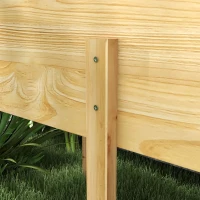 Outsunny Wooden Raised Garden Bed Planter, Large Elevated Planter Box with Legs, Bed Liner and Drain Holes, 7.4' x 1.8' x 2.6'(m-9)