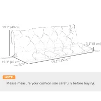 Outsunny 3-Seater Outdoor Bench Swing Chair Replacement Cushions for Patio Garden, Light Blue(m-3)