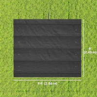 Outsunny 8' x 9.4' Retractable Pergola Canopy Replacement, Fit 7' x 10' Frame, UV30+ Pergola Cover Top Only, Dark Grey(m-3)