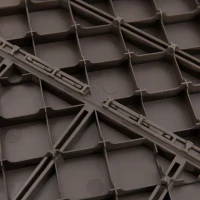 Outsunny 9 Pcs PP Interlocking Composite Deck Tile, 12" x 12" Outdoor Flooring Tiles for Indoor and Outdoor Use, Tools Free Assembly, Brown(m-9)