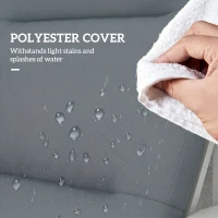 Outsunny Patio Chair Cushion for Adirondack Chairs Replacement Cushion with Back and Ties, Dark Grey(m-6)