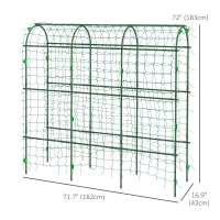 Outsunny Metal Garden Trellis, Arch Trellis for Climbing Plants Outdoor, A-Frame, with Climbing Net, 17" x 72" x 72"(m-3)