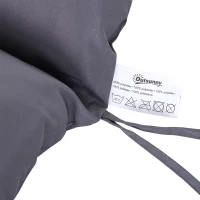 Outsunny 2 Seater Garden Bench Cushion, Soft Thick Outdoor Non-Slip 2 Seater Soft Pad With Backrest for Garden Patio, 52" x 43" x 4", Dark Grey(m-10)