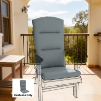 Outsunny Patio Chair Cushion for Adirondack Chairs Replacement Cushion with Back and Ties, Dark Grey(m-9)