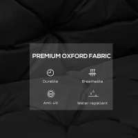 Outsunny Porch Swing Cushion Garden Bench Cushion with Backrest, Non-Slip 2-seater Soft Pad, Swing Chair Mat Replacement for Indoor and Outdoor, 39.4" x 38.6", Black(m-4)