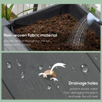 Outsunny Mobile Raised Garden Bed Elevated Wood Planter Box with Lockable Wheels, Storage Shelf for Herbs Vegetables, Dark Grey(m-6)