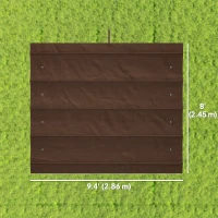 Outsunny 8' x 9.4' Retractable Pergola Canopy Replacement, Fit 7' x 10' Frame, UV30+ Pergola Cover Top Only, Coffee(m-3)