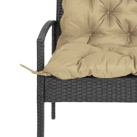 Outsunny 2-Seater Garden Bench Cushion Swing Chair Mat Replacement with Backrest, for Indoor and Outdoor, 39.4"x38.6", Khaki(m-7)