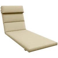 Outsunny Patio Chaise Lounge Chair Cushion Replacement Sun Lounger Pads with Headrest and Ties, Beige(m-11)