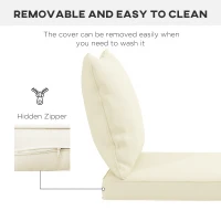 Outsunny Seat Cushion Back Pillows Replacement Set of 2, Patio Chair Cushions Set for Indoor Outdoor, Cream White(m-7)