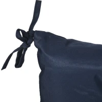 Outsunny Patio Chair Cushions Set of 2, 39" x 20" x 3" Outdoor Tufted Cushion Set with Ties for Indoor Outdoor Garden Furniture, Dark Blue(m-10)