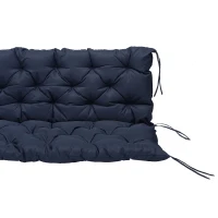 Outsunny 2 Seater Garden Bench Cushion, Soft Thick Outdoor Non-Slip 2 Seater Soft Pad With Backrest for Garden Patio, 52" x 43" x 4", Navy Blue(m-10)