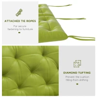 Outsunny 3-Seater Outdoor Bench Swing Chair Replacement Cushions for Patio Garden, Light Green(m-6)