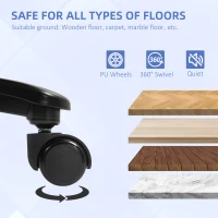 HOMCOM Big and Tall Executive Office Chair, Up to 450 lbs. Heavy Duty Desk Chair, Computer Chair for Heavy People, Grey(m-7)