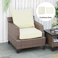 Outsunny Patio Chair Cushions, Thick Deep Seat Outdoor Seat Cushion with Back Cushion, Cream White(m-8)
