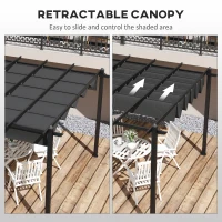Outsunny 11.7' x 19.6' Retractable Pergola Canopy, Aluminum Pergola for Grill, Patio, Garden, Deck(m-4)