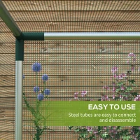 Outsunny Galvanized Steel Crop Cage, Plant Protection Tent with Zippered Door, 4' x 4', Green(m-5)