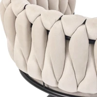 Set of 6 Velvet Dining Chairs with 4 Metal Support Legs, Swivel Upholstered Chairs with Ergonomic Support, 23'' L x 21'' W x 28.5'' H, Beige(m-9)