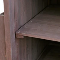 Outdoor Grill Cart with Stainless Steel Top and Removable Centre Shelf, Solid Storage Cabinet with Bottle Opener, 40.5'' L x 21'' W x 36'' H, Brown(m-10)