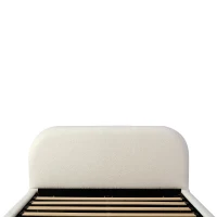 Queen Size Hydraulic Lift Storage Bed with Upholstered Headboard, Modern Bedboard with Rubberwood Legs, 88'' L x 64'' W x 35'' H, White(m-7)