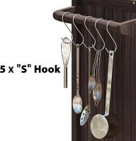 Outdoor Kitchen Island with Stainless Steel Top, Adjustable 5‑Level Shelves, Fir Wood Grill Cart with Drawer, 66.5'' L x 23'' W x 34.5'' H, Dark Brown(m-10)