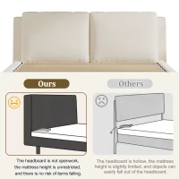 Queen Size Hydraulic Lift Storage Bed with Removable-Washable Headrests, Solid Bed Frame with Padded Cushions, 91'' L x 64'' W x 37'' H, White(m-4)