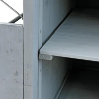 Outdoor Grill Cart with Stainless Steel Top and Large Drawer, Solid Fir Wood Storage Cabinet with Drop Leaf, 40.5'' L x 21'' W x 36'' H, Blue+Grey(m-11)