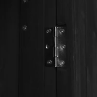 Outdoor Kitchen Island with Adjustable Shelves, Internal Storage Racks, Wooden Grill Cart with Stainless Steel Top, 66.5'' L x 23'' W x 34.5'' H, Black(m-11)