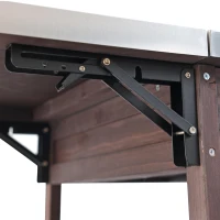 Outdoor Grill Cart with Stainless Steel Top and Removable Centre Shelf, Solid Storage Cabinet with Bottle Opener, 40.5'' L x 21'' W x 36'' H, Brown(m-11)