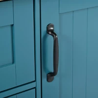 Mobile Kitchen Island with Built-in Charging Station and 3 Deep Drawers, Rolling Kitchen Cart for 4–6 Seating, 55.5'' L x 34'' W x 36.5'' H, Green(m-9)