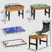 Soozier 53 in 5-in-1 Combo Multi Game Table with Foosball, Pool, Hockey, Table Tennis, Basketball for Adults(m-3)