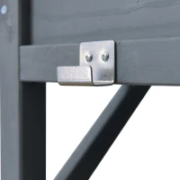 Outdoor Potting Bench Table with 2 Large Drawers, 4 Lockable Wheels, Wooden Kitchen Island with Stainless Steel Top, 52'' L x 22'' W x 65'' H, Grey+Blue(m-11)