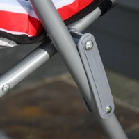 Outsunny Set of 2 Garden Sun Lounger, Outdoor Reclining Seat Cushioned Seat, Foldable Adjustable Recliner, Grey and Red(m-11)