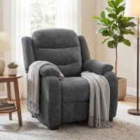 HOMCOM Massage Recliner Chair, Power Recliner with Quiet Brushless Motor, Remote, Pockets, 2 Memory Positions, Dark Grey(m-8)