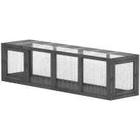 PawHut Outdoor Cat Tunnel, Wooden Play Cat Enclosure, Extendable Pet Run with 3 Doors, for Indoor and Outdoor Use, Grey(m-2)